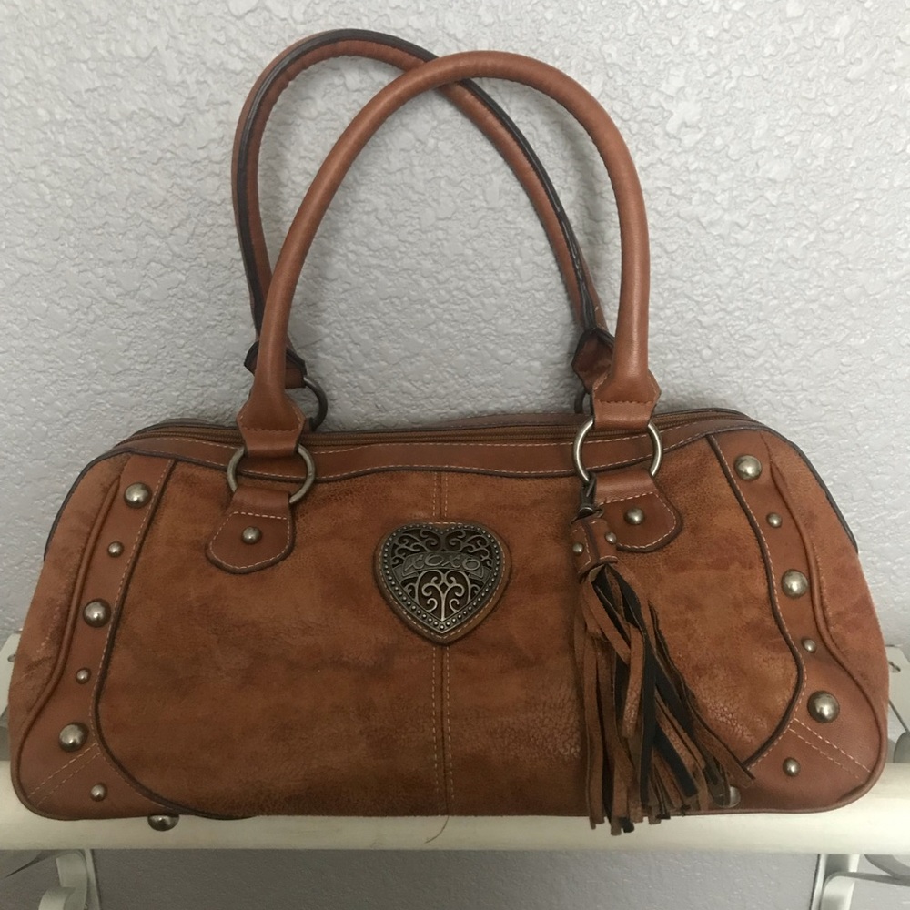 XOXO Camel Faux Leather Shoulder Bag